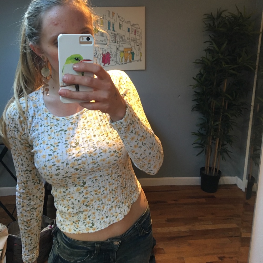 Free people eyelet floral top